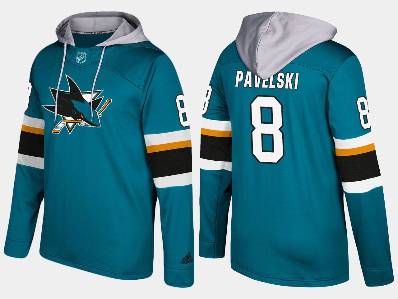 NHL Men San Jose sharks 8 joe pavelski blue hoodie